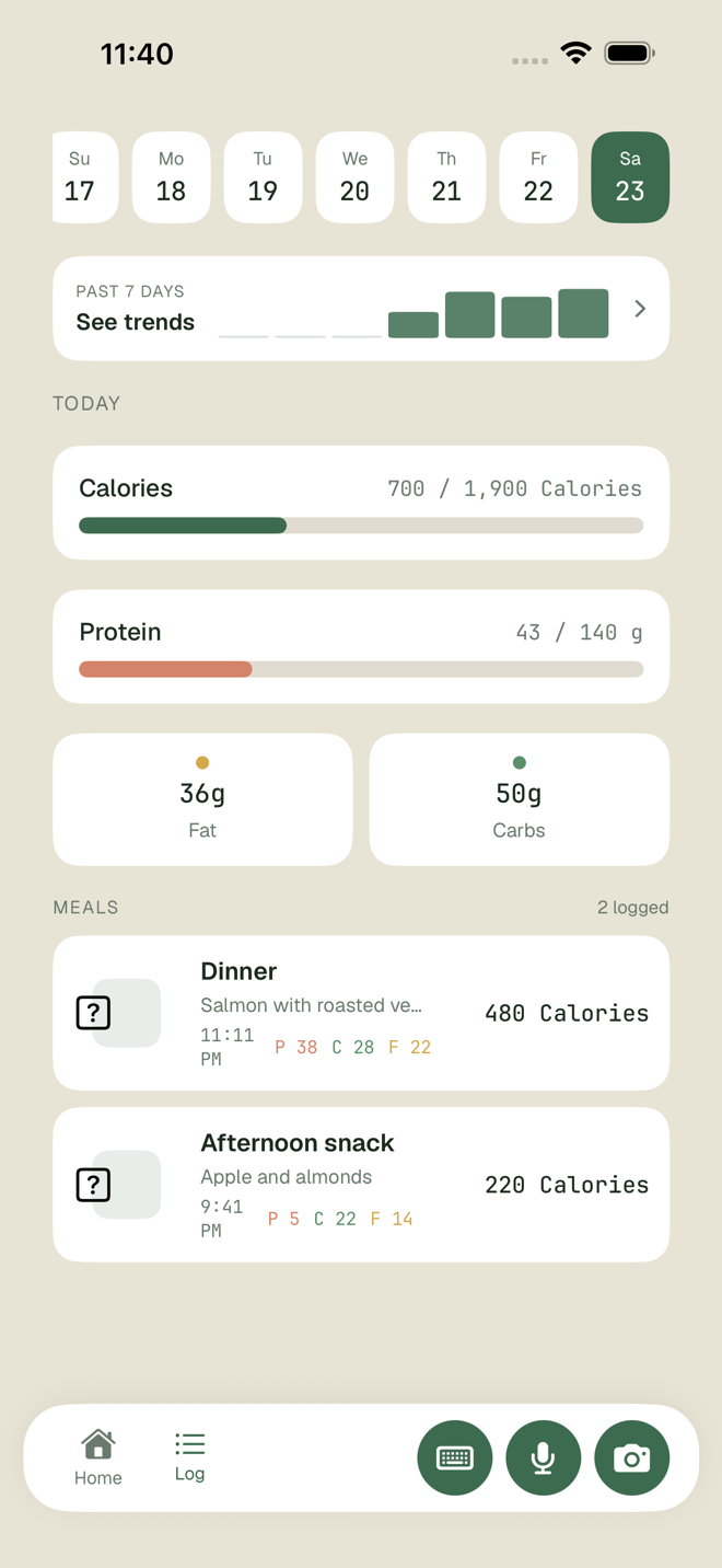 Day-by-day log